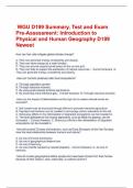  WGU D199 Summary&comma; Test and Exam Pre-Assessment&colon; Introduction to Physical and Human Geography D199 Newest 