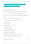 Champions Real Estate Marketing SAE Exam Questions and Answers 100&percnt; Pass