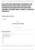 WGU D278 PRE ASSESSMENT SCRIPTING AND PROGRAMMING EXAM 2024 NEWEST EXAM COMPLETE 150 QUESTIONS WITH DETAILED VERIFIED ANSWERS &lpar;100&percnt; CORRECT&rpar; &sol;ALREADY GRADED A&plus;