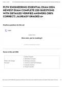 PLTW ENGINEERING ESSENTIAL EXAM 2024 NEWEST EXAM COMPLETE 250 QUESTIONS WITH DETAILED VERIFIED ANSWERS &lpar;100&percnt; CORRECT&rpar; &sol;ALREADY GRADED A&plus;
