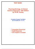 Test Bank for Psychopathology&comma; A Clinical Science Approach&comma; 19th Edition by Hooley - 2025 Published &lpar;All Chapters included&rpar;