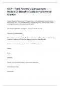 CCP - Total Rewards Management - Module 3&colon; Benefits correctly answered to pass