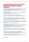FLS Director's Quiz &lpar;Fire and Non-Fire Questions With Correct Answers A&plus;graded
