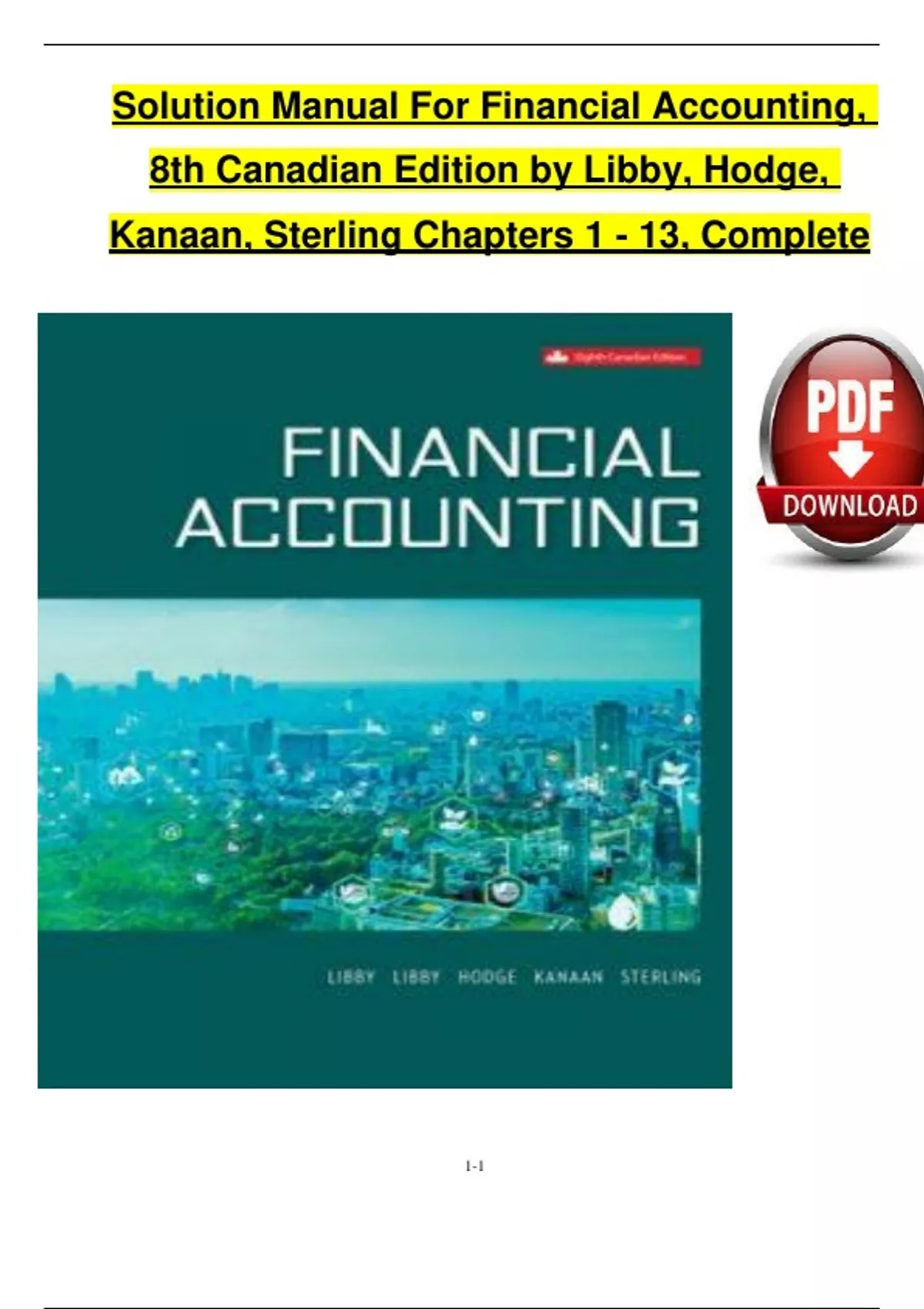 Financial Accounting, 8th Canadian Edition by Libby, Hodge