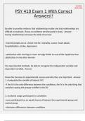 PSY 410 Exam 1 With Correct Answers&excl;&excl; Actual solutions&excl;&excl;