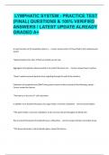 Lymphatic System - Practice Test &lpar;FINAL&rpar;