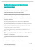 Health science 1 exam review Questions and Answers 100&percnt; Pass