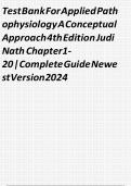 Test bank for applied pathophysiology a conceptual approach 4th edition judi nath chapter 1 20 complete guide newest version 2024. 