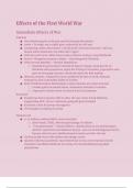 Effects of the Great War - Treaties and Global Changes