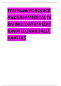 TEST BANK FOR QUICK AND EASY MEDICAL TERMINOLOGY 9TH EDITION BY LEONARD ALL CHAPTERS&period;