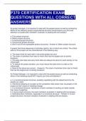 P370 CERTIFICATION EXAM QUESTIONS WITH ALL CORRECT ANSWERS 