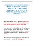 PUBLIX DELI MANAGER TEST FINAL  EXAM CURRENTLY TESTING  COMPLETE ACCURATE EXAM  QUESTIONS WITH DETAILED  VERIFIED ANSWERS &sol;ALREADY  GRADED A&plus;