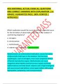 HESI MATERNAL ACTUAL EXAM ALL QUESTIONS AND CORRECT ANSWERS WITH EXPLANATION &vert; A&plus; GRADE&vert; GUARANTED PASS&vert; 100&percnt; VERIFIED &vert; APPROVED&vert;