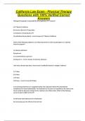 California Law Exam - Physical Therapy Questions with 100&percnt; Verified Correct Answers