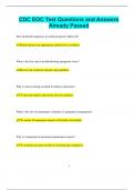 CDC EOC Test Questions and Answers  Already Passed