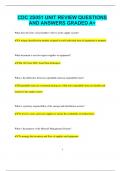 CDC 2S051 UNIT REVIEW QUESTIONS  AND ANSWERS GRADED A&plus;