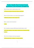 Public Health Pest Control Exam Questions and Answers Graded A&plus;