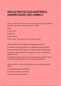 NUR 223 PRACTICE QUIZ QUESTIONS & ANSWERS SOLVED 100&percnt; CORRECT&excl;&excl;