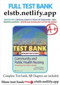 Test Bank for Community and Public Health Nursing&colon; Promoting the Public's Health&comma; 10th Edition &lpar;Rector&comma; 2024&rpar;