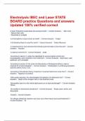 Electrolysis IBEC and Laser STATE BOARD practice Questions and answers Updated 100&percnt; verified correct