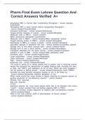 Pharm Final Exam Lehnes