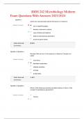 BIOS 242 Microbiology Midterm Exam Questions and Answers &lpar;100&percnt; CORRECT ANSWERS&rpar; ALREADY GRADED A&plus; &vert; 100&percnt; satisfaction guarantee with complete solutions