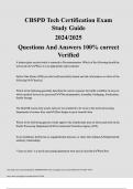 CBSPD Tech Certification Exam Study Guide Questions and Answers &lpar;100&percnt; CORRECT ANSWERS&rpar; ALREADY GRADED A&plus; &vert; 100&percnt; satisfaction guarantee with complete solutions