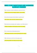 MWS CCRE QUESTIONS AND ANSWERS  ALREADY PASSED