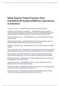 Delta Sigma Theta Practice Test- Presidents&sol;Founders&sol;Officers Questions & Answers