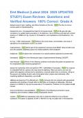 emt medical Questions and Answers &lpar;100&percnt; CORRECT ANSWERS&rpar; ALREADY GRADED A&plus; &vert; 100&percnt; satisfaction guarantee with complete solutions
