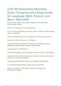 ILTS 305 Elementary Education Exam&semi; Comprehensive Study Guide for Language&comma; Math&comma; Science&comma; and More   2024-2025 Questions and Answers &lpar;100&percnt; CORRECT ANSWERS&rpar; ALREADY GRADED A&plus; &vert; 100&percnt; satisfaction guarantee with complete solutions