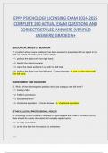 EPPP PSYCHOLOGY LICENSING EXAM 2024-2025  COMPLETE 200 ACTUAL EXAM QUESTIONS AND  CORRECT DETAILED ANSWERS &lpar;VERIFIED  ANSWERS&rpar; GRADED A&plus;