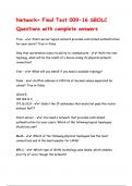 Network&plus; Final Test 009-16 SBOLC&comma; 2024 - 2025 &vert; Questions and Answers &lpar;100&percnt; CORRECT ANSWERS&rpar; ALREADY GRADED A&plus; &vert; 100&percnt; satisfaction guarantee with complete solutions