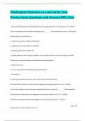 Washington Pesticide Laws and Safety Test&comma; Practice Exam Questions and Answers 100&percnt; Pass