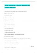 Santa Clara County EMS Test Questions and Answers 100&percnt; Pass