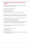 Adult Health 1 Test 4 Practice Questions with Answers