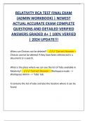 RELATIVITY RCA TEST FINAL EXAM  &lpar;ADMIN WORKBOOK&rpar; &vert; NEWEST  ACTUAL ACCURATE EXAM COMPLETE QUESTIONS AND DETAILED VERIFIED  ANSWERS GRADED A&plus; &vert; 100&percnt; VERFIED  &vert; 2024 UPDATE&excl;&excl;&excl;