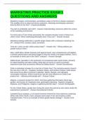 MARKETING PRACTICE EXAM 1 QUESTIONS AND ANSWERS