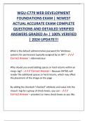 WGU-C779 WEB DEVELOPMENT  FOUNDATIONS EXAM &vert; NEWEST  ACTUAL ACCURATE EXAM COMPLETE  QUESTIONS AND DETAILED VERIFIED  ANSWERS GRADED A&plus; &vert; 100&percnt; VERIFIED  &vert; 2024 UPDATE&excl;&excl;&excl;