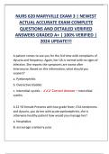 NURS 620 MARYVILLE EXAM 3 &vert; NEWEST  ACTUAL ACCURATE EXAM COMPLETE  QUESTIONS AND DETAILED VERIFIED  ANSWERS GRADED A&plus; &vert; 100&percnt; VERIFIED &vert;  2024 UPDATE&excl;&excl;&excl;