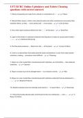 UFT IICRC Online Upholstery and Fabric Cleaning questions with correct answers