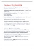 Heartsaver First Aid &lpar; AHA&rpar;  Questions And Answers With Verified Tests 100&percnt; Correct Answers