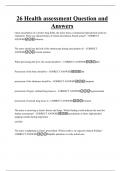 26 Health assessment Question and Answers