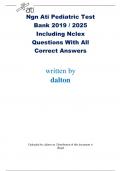 Ngn Ati Pediatric Test Bank 2019 &sol; 2025 Including Nclex Questions With All Correct Answers