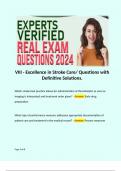 VIII - Excellence in Stroke Care&sol; Questions with Definitive Solutions&period; 