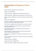 Transportation of Dangerous Goods &lpar;TDG&rpar;  Questions And Answers With Verified Tests 100&percnt; Correct Answers