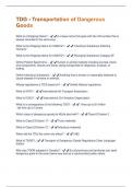 TDG - Transportation of Dangerous Goods  Questions And Answers Already Graded A&plus;