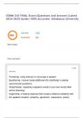 COMM 243 FINAL Exam&vert;Questions and Answers&vert;Study tips for the February exam 2025 Guide&vert;100&percnt; Accurate&colon; Athabasca University