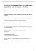 GMS200 Final exam &vert; Ryerson University questions with complete solutions