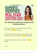 VIII - Excellence in Stroke Care&sol; Questions with Definitive Solutions&period; 